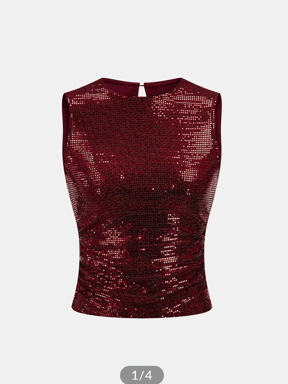 Sequin Ruched Sleeveless Top